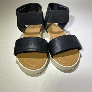 COMFORTVIEW Violet Sandal, Black, Size 7 W